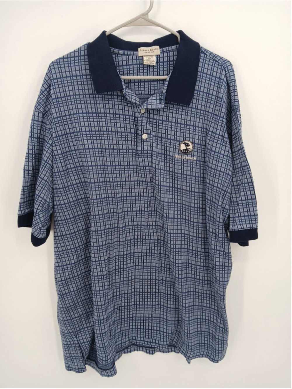 Pebble Beach Classic Mens Golf Polo Shirt XXL Blue 100% Cotton USA Active Wear